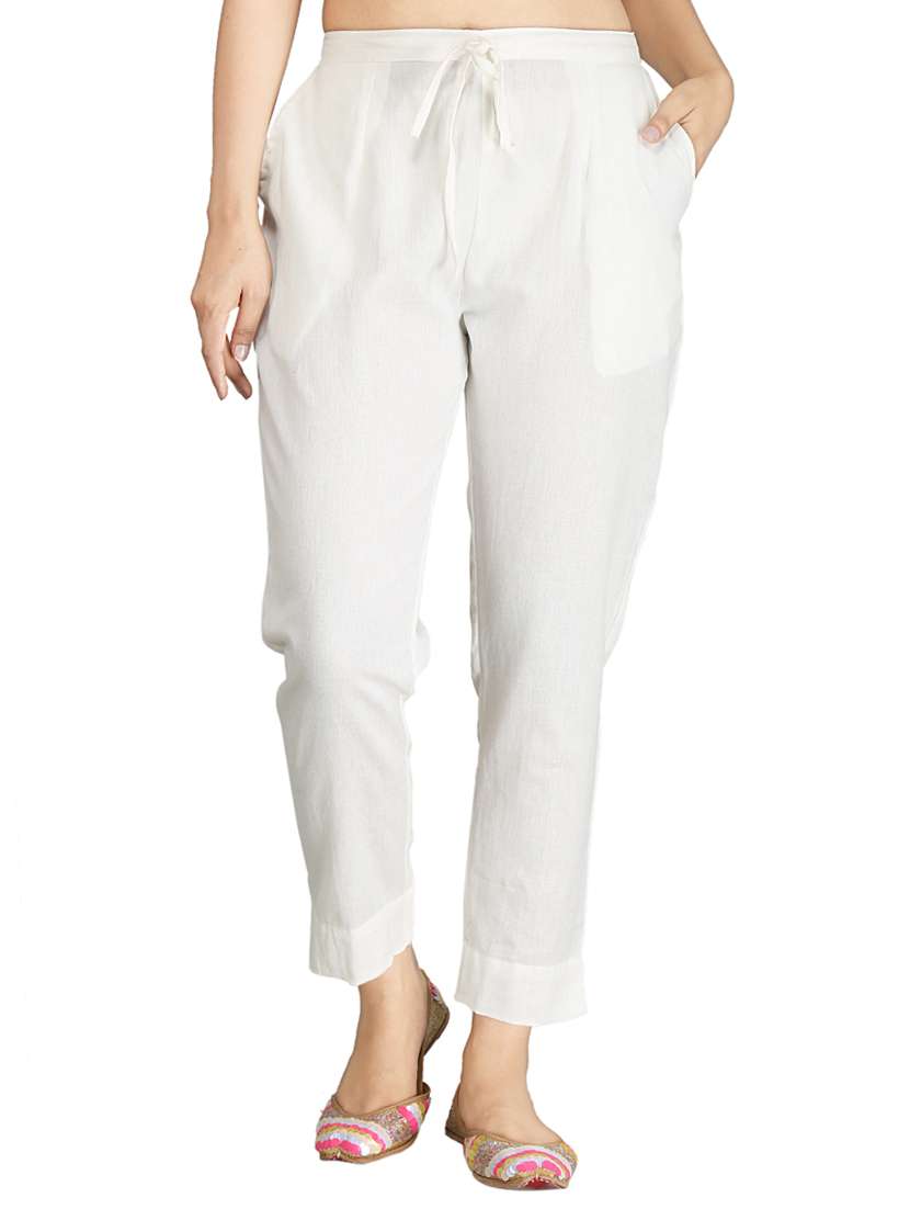 drawstring waist peg trousers 