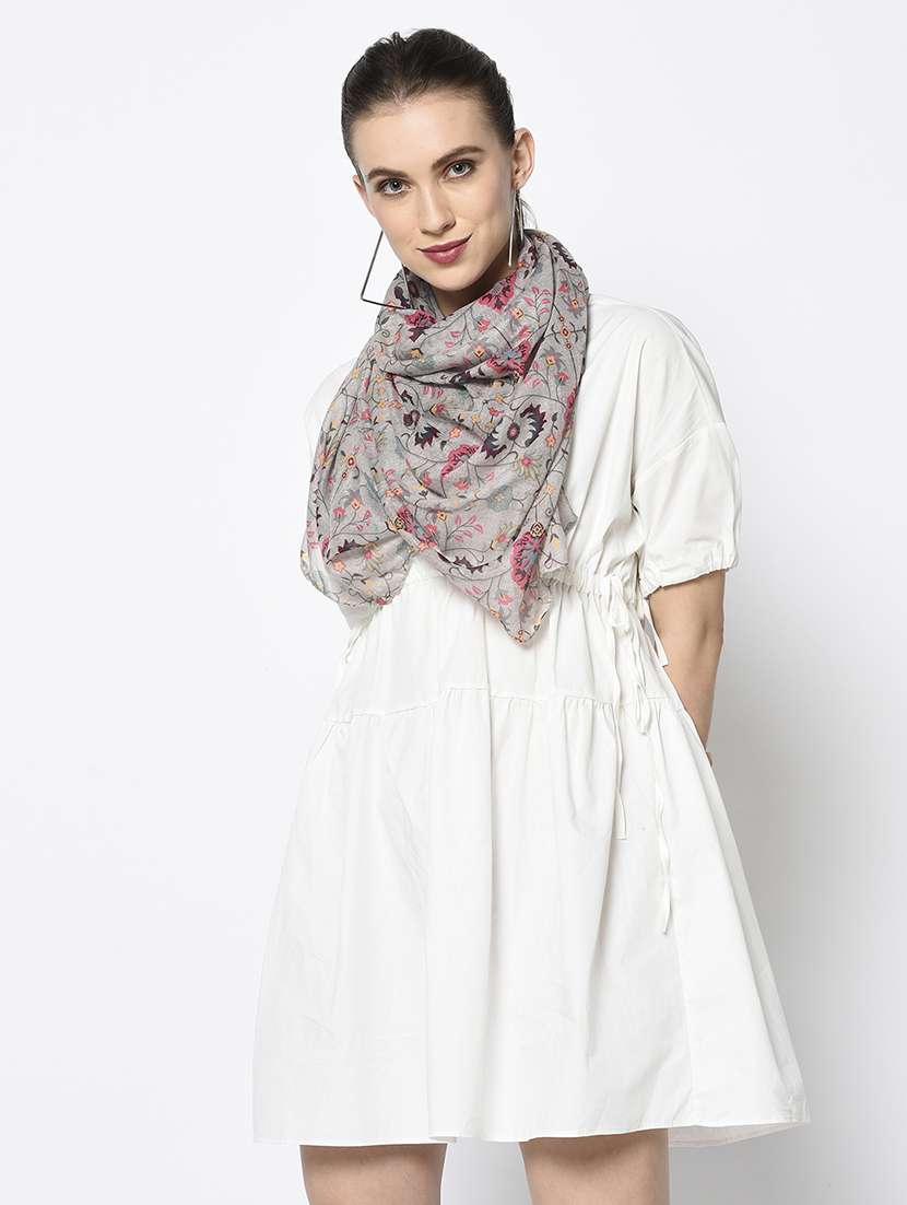 grey modal silk stole