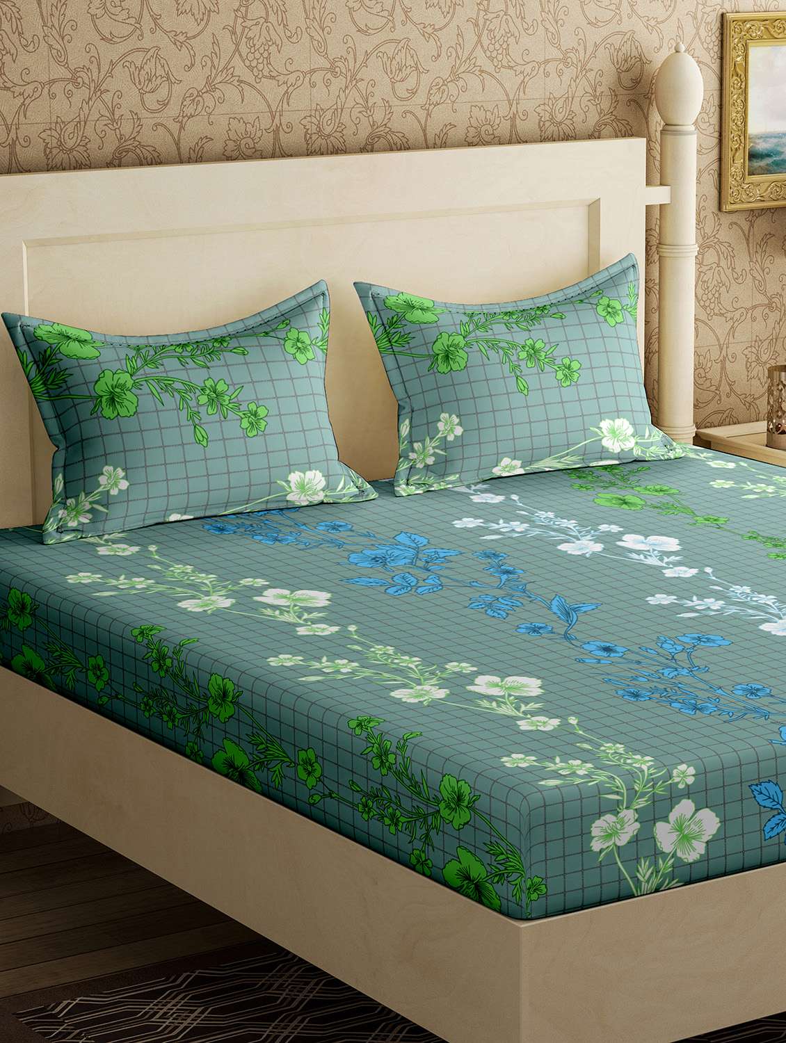cotton double bedsheet with 2 pillow covers