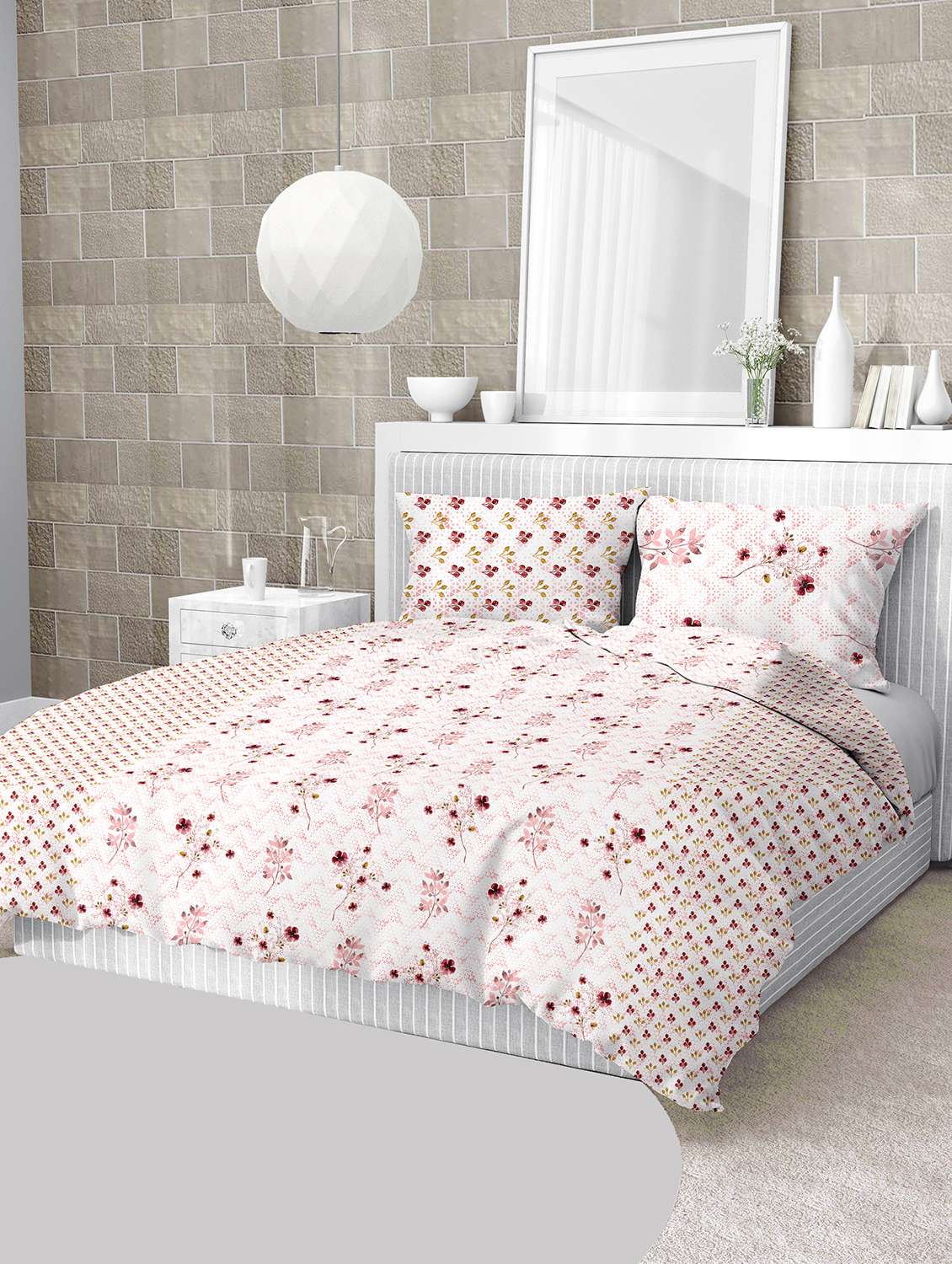 cotton king size double bedsheet with 2 pillow cover