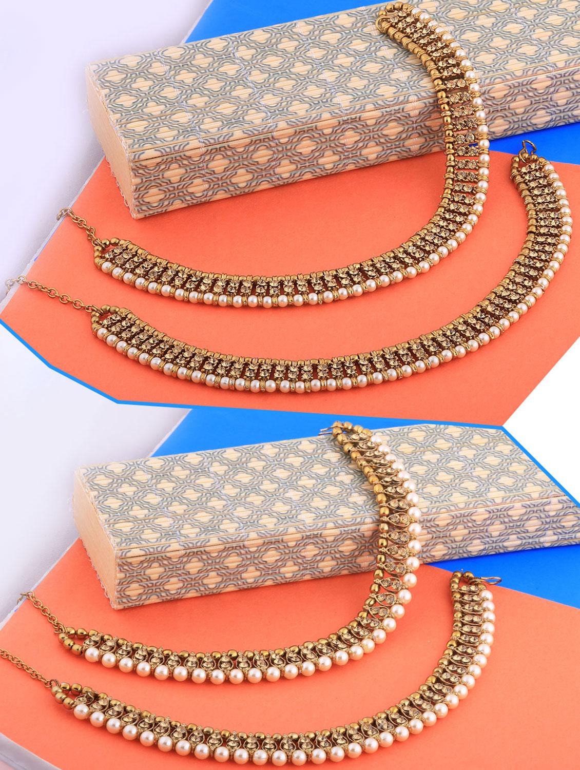 gold tone gold plated payal - 17340730 -  Zoom Image - 0