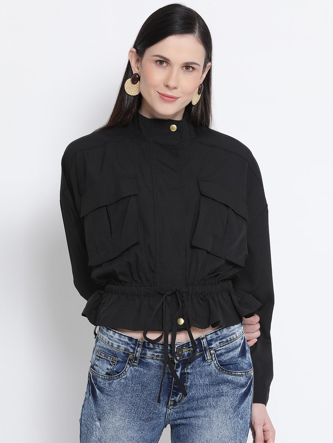 drawstring peplum jacket - 17341441 - Zoom Image - 0