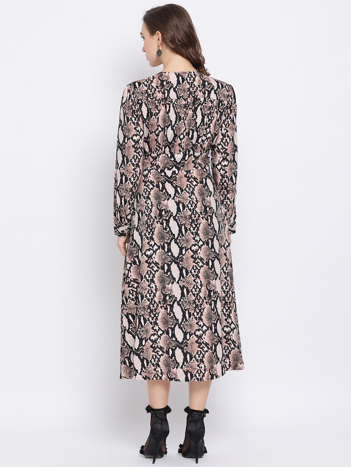 animal print a-line dress - 17341473 - Standard Image - 3