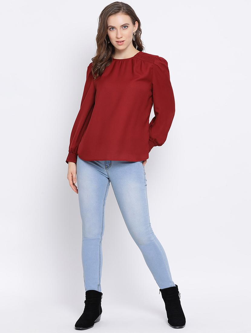bishop sleeves solid top - 17341786 - Standard Image - 3