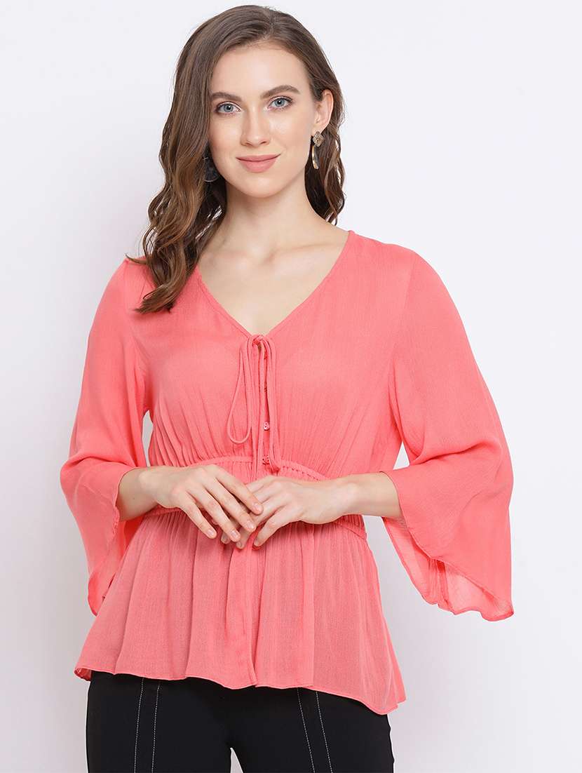women's straight v neck top - 17341788 - Zoom Image - 0