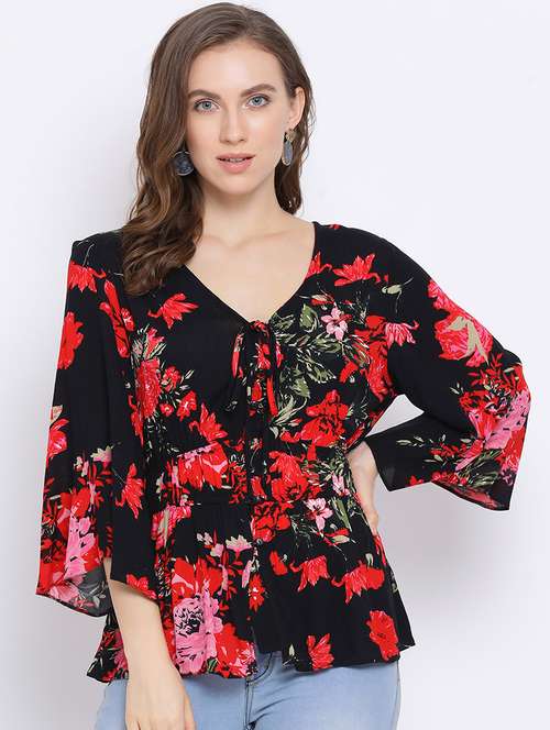 bell sleeves floral top - 17341792 - Standard Image - 0