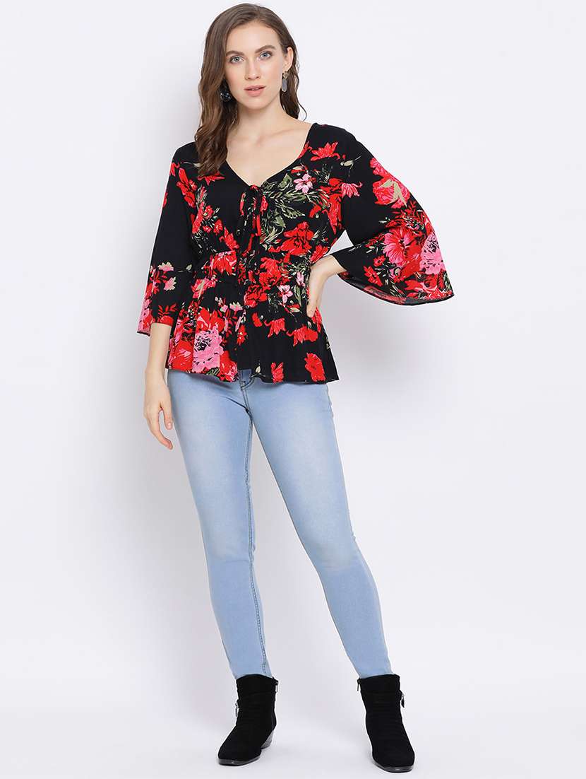 bell sleeves floral top - 17341792 - Standard Image - 3