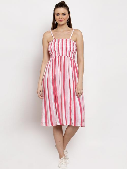 shoulder strap striped dress  - 17341868 -  Standard Image - 0