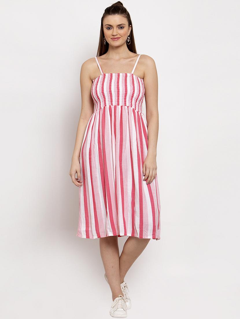 shoulder strap striped dress  - 17341868 -  Zoom Image - 0