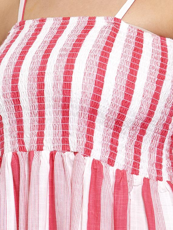 shoulder strap striped dress - 17341868 - Standard Image - 3