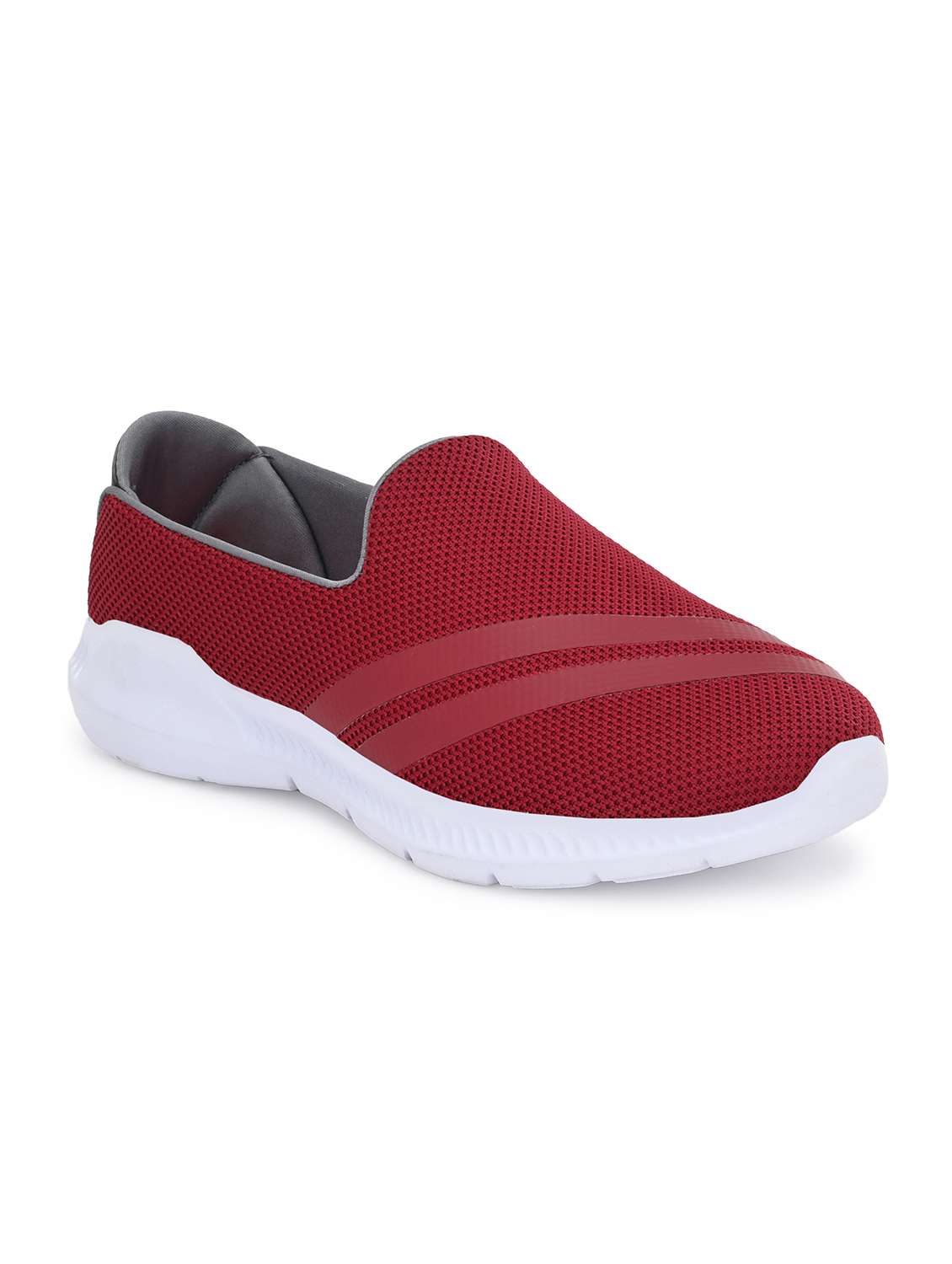 maroon slip on sports shoes