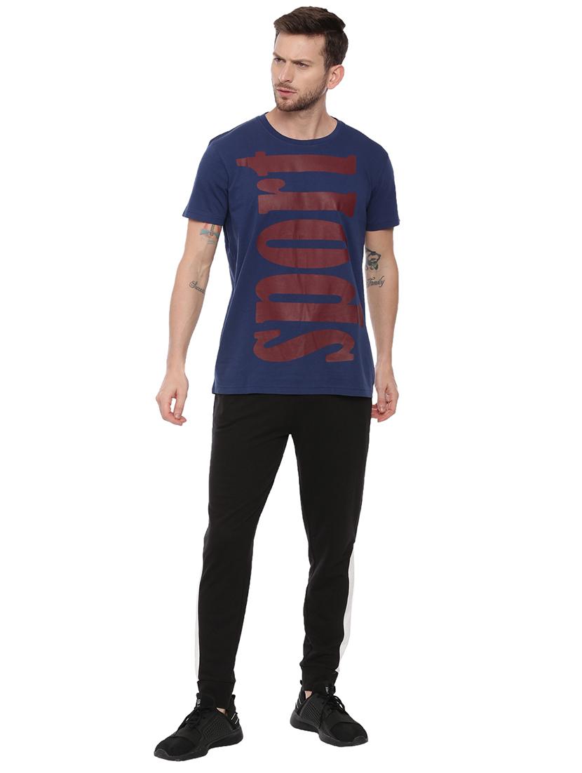 navy blue front print t-shirt - 17342243 - Standard Image - 3