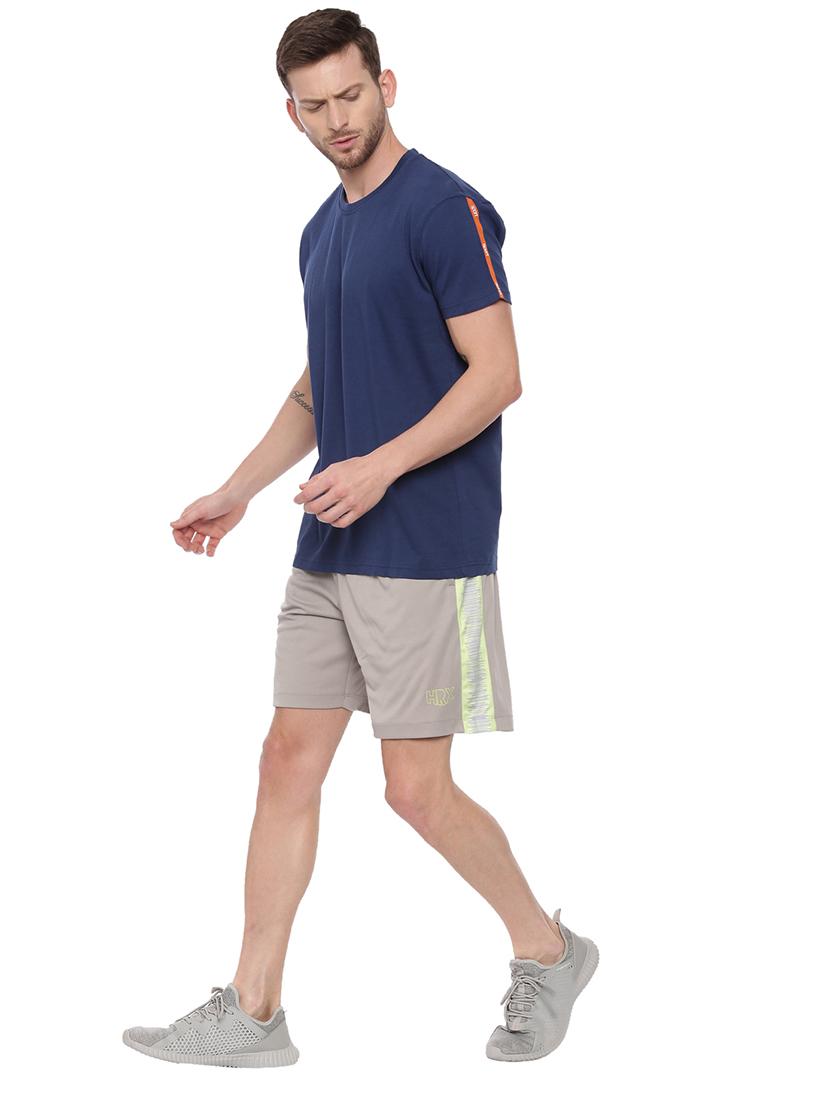 navy blue solid taped t-shirt - 17342244 - Standard Image - 3