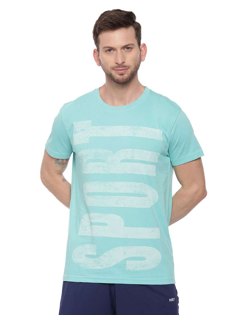 light blue front print t-shirt - 17342245 - Zoom Image - 0