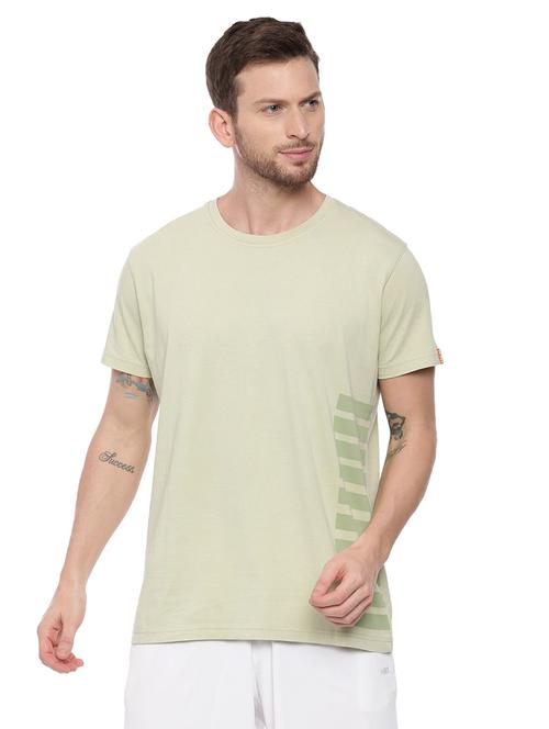 olive green front print t-shirt - 17342247 - Standard Image - 0