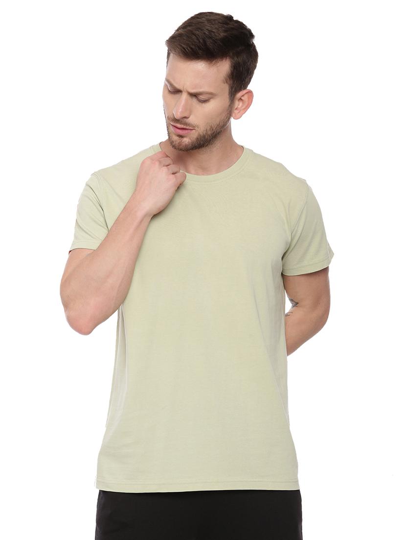 olive green solid taped t-shirt - 17342248 -  Zoom Image - 0