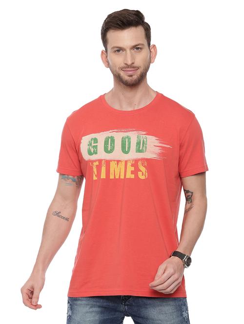 coral chest print t-shirt - 17342250 -  Standard Image - 0