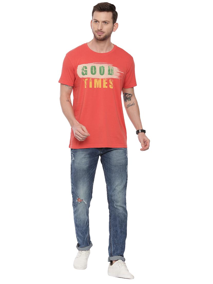 coral chest print t-shirt - 17342250 - Standard Image - 3