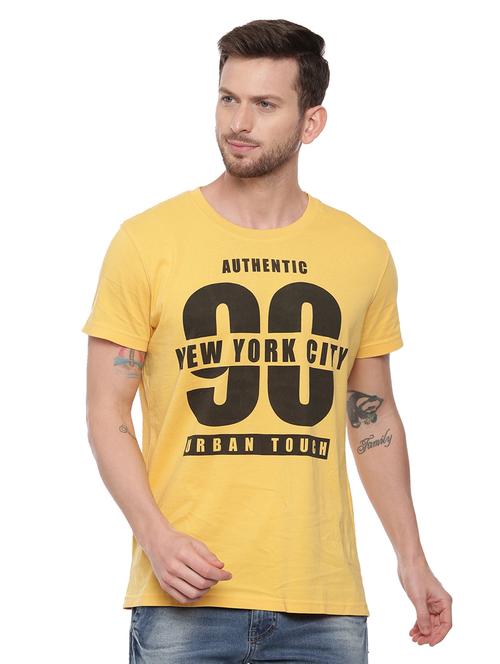 yellow front print t-shirt - 17342251 - Standard Image - 0