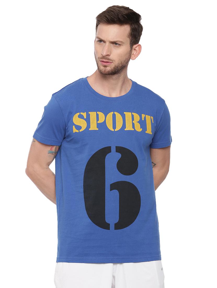 blue front print t-shirt