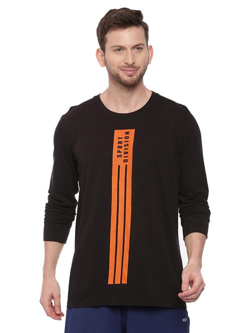 black front print t-shirt - 17342258 - Standard Image - 0