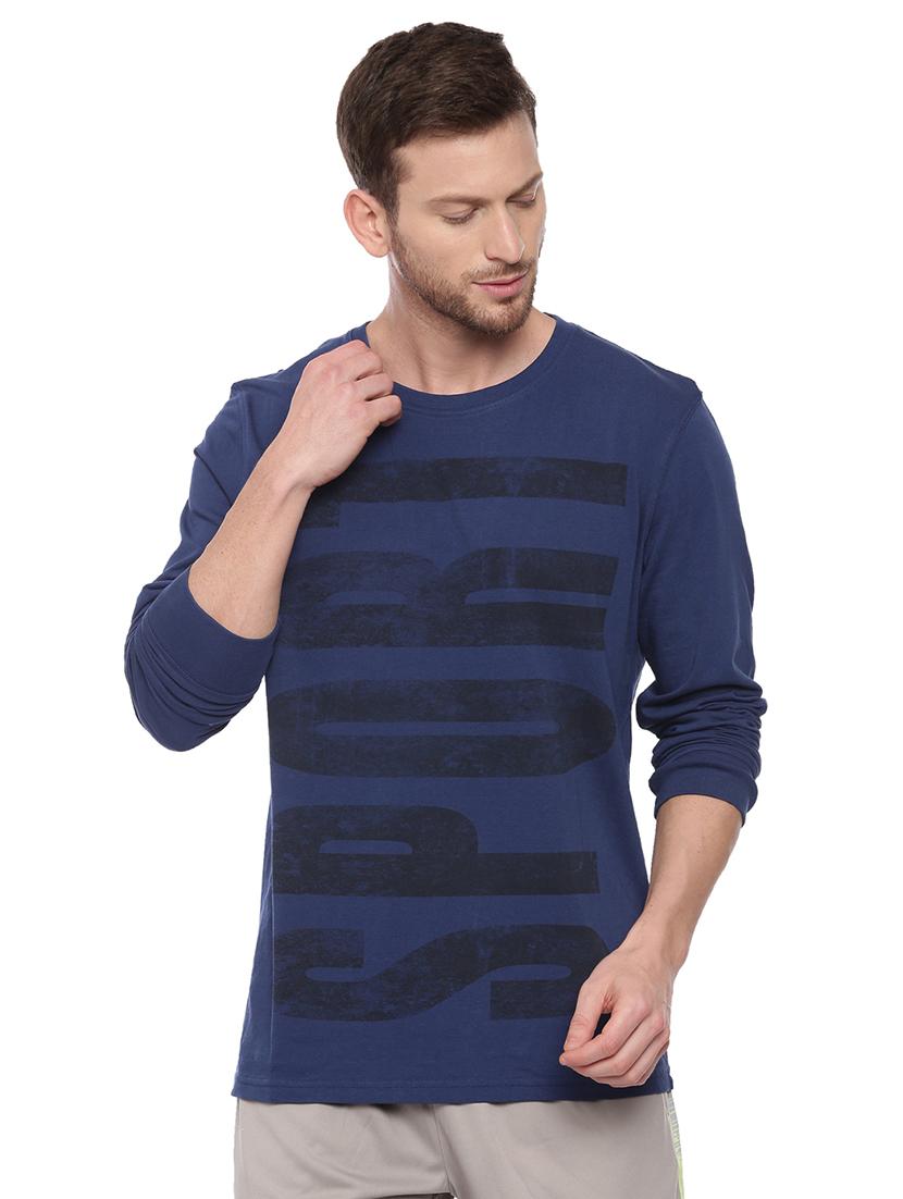 navy blue front print t-shirt - 17342260 -  Zoom Image - 0