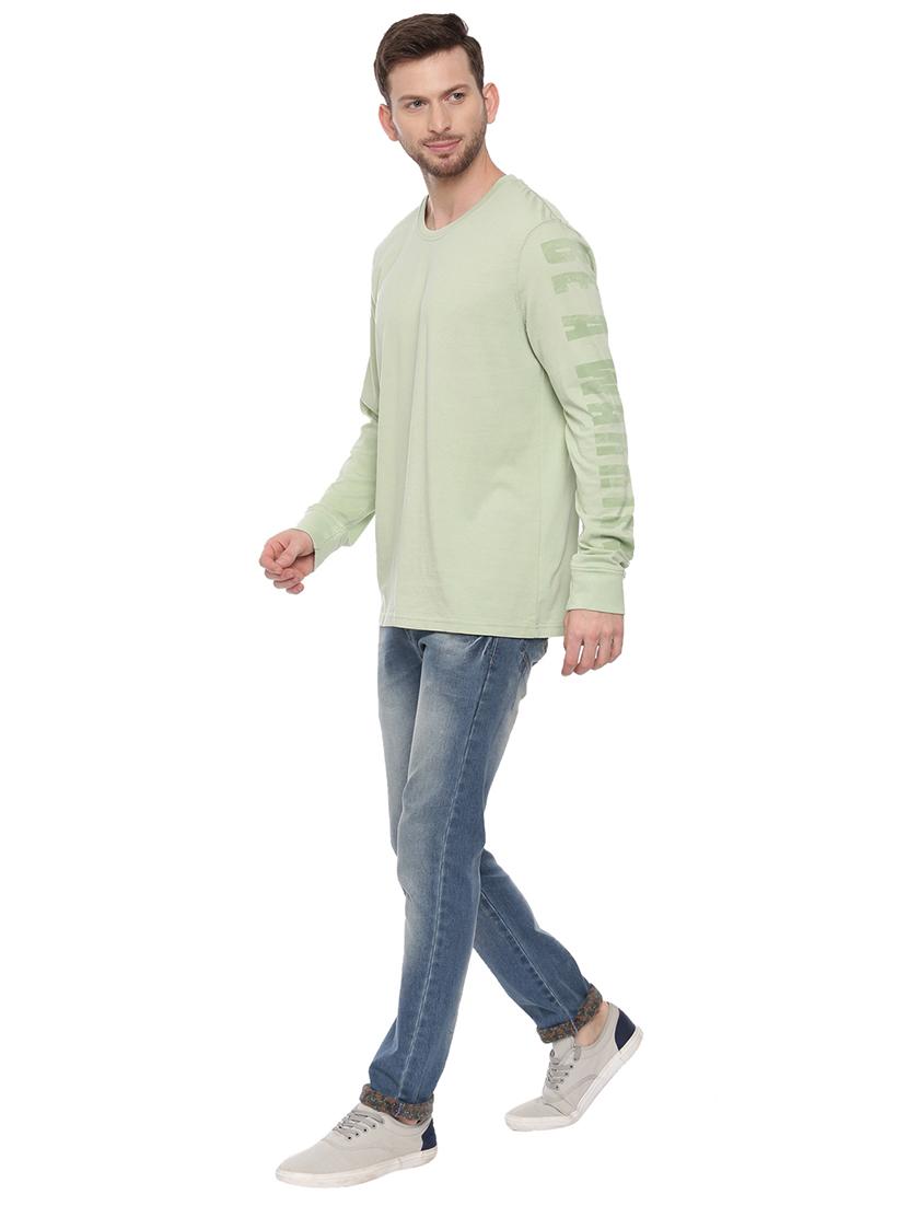 olive green front print t-shirt - 17342262 - Standard Image - 3