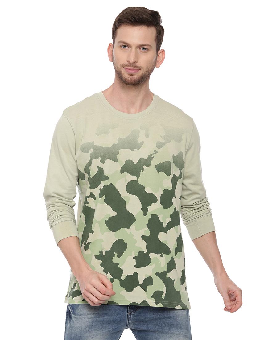 olive green front print t-shirt - 17342263 - Zoom Image - 0