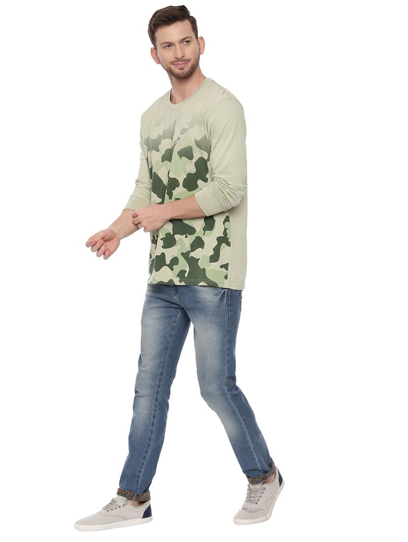 olive green front print t-shirt - 17342263 - Standard Image - 3