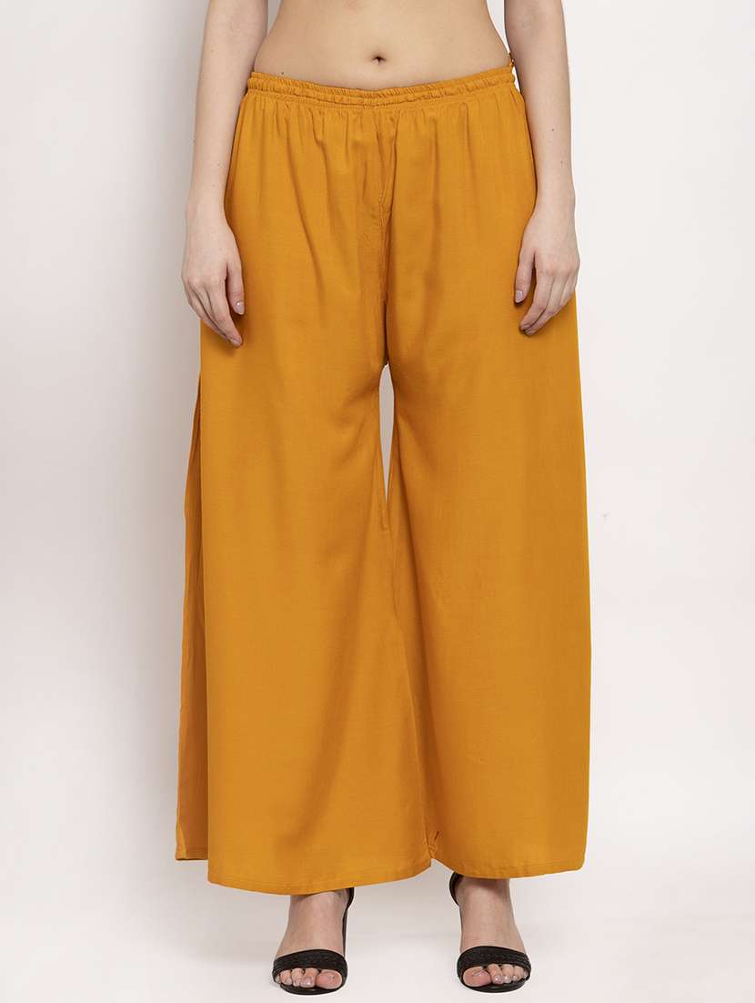mustard solid palazzo 