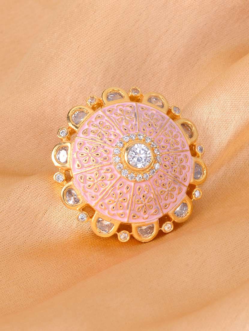 pink brass finger  ring