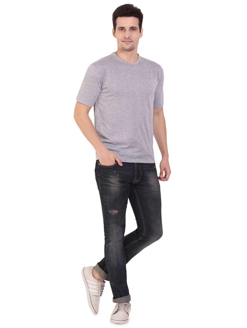grey solid t-shirt - 17344545 -  Standard Image - 3