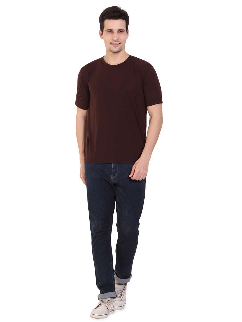 brown solid t-shirt - 17344546 -  Standard Image - 3