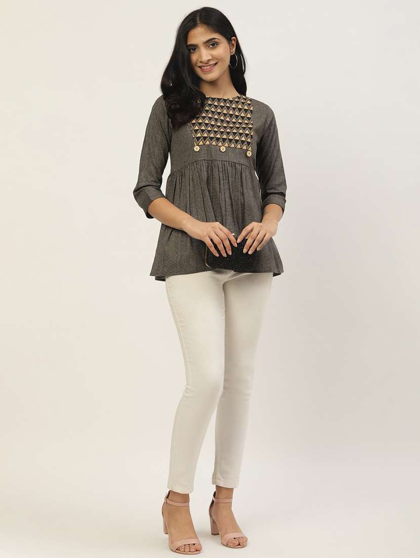 boat neck peplum top  - 17344716 -  Standard Image - 3