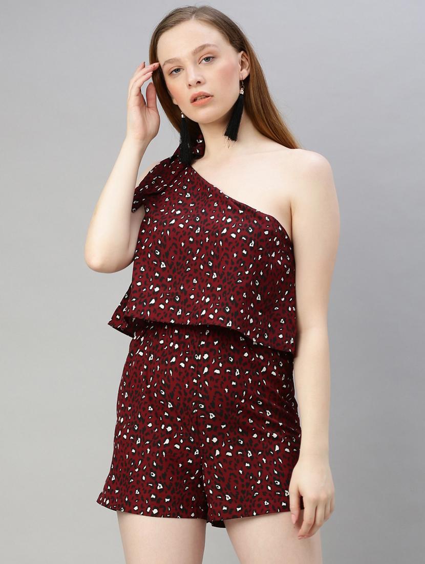 tie up single shoulder romper - 17345556 - Zoom Image - 0