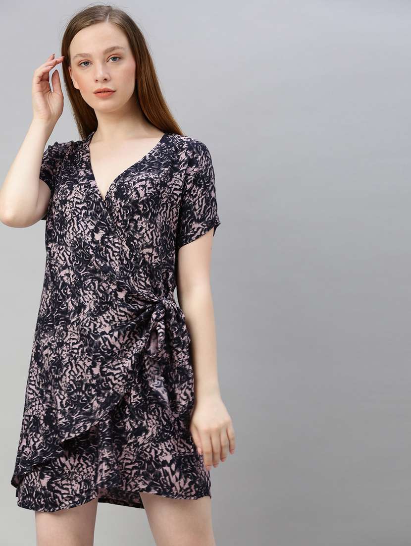 printed wrap dress - 17345599 - Zoom Image - 0