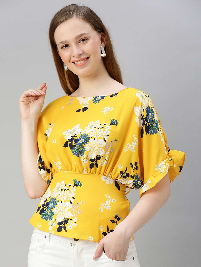 women's peplum round neck top - 17345617 - Zoom Image - 0