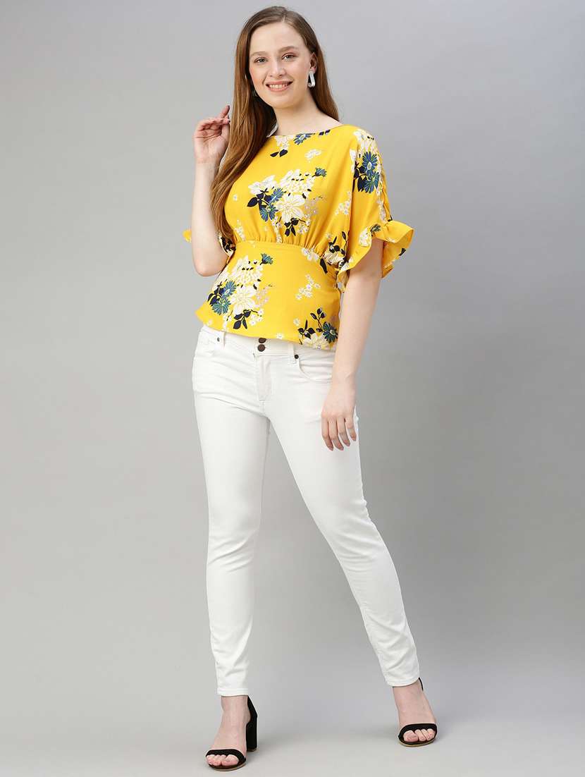 women's peplum round neck top - 17345617 - Standard Image - 3