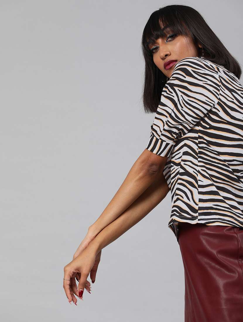 women's straight boat neck top - 17345874 - Standard Image - 3