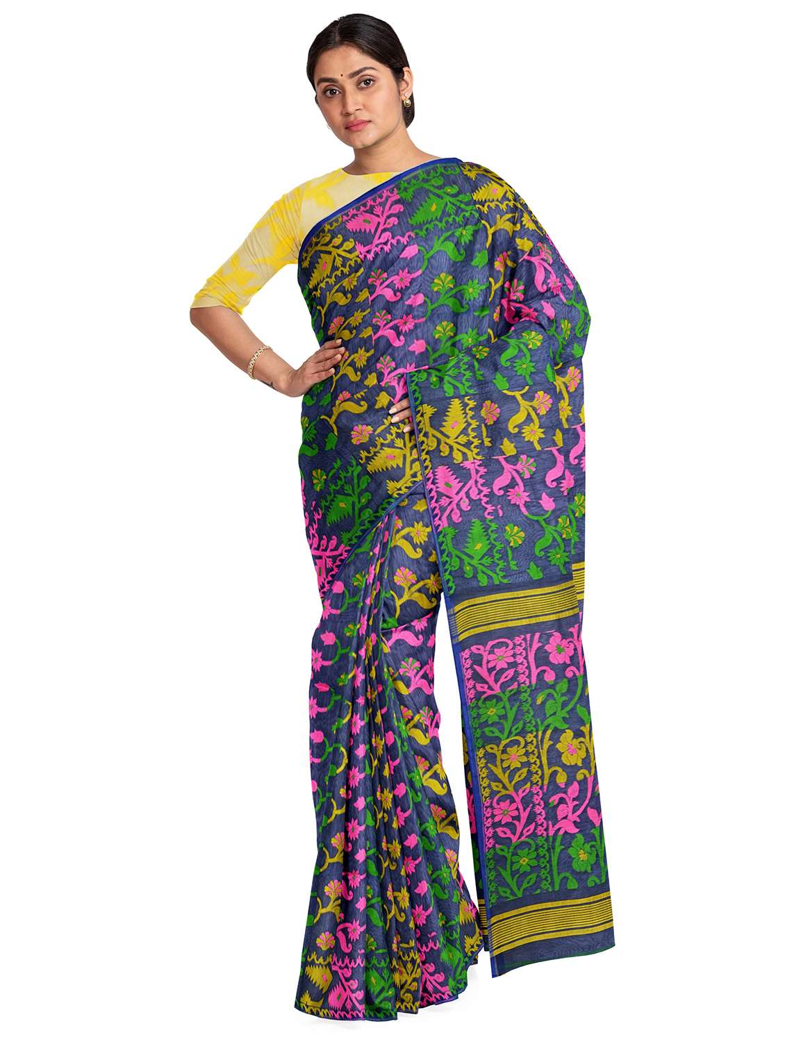 women's self design multi colored saree
