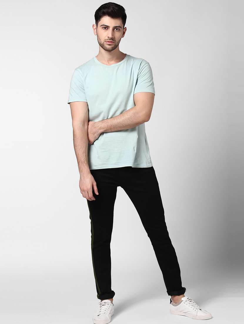black side taped denim jeans - 17347489 - Standard Image - 3