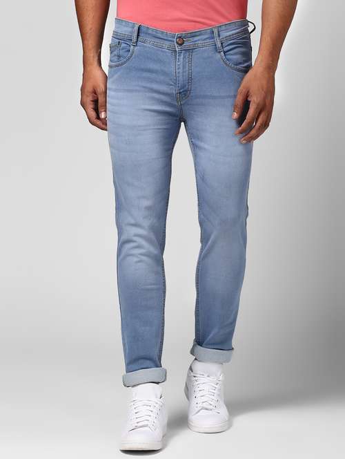mens slim fit plain jeans - 17347490 - Standard Image - 0