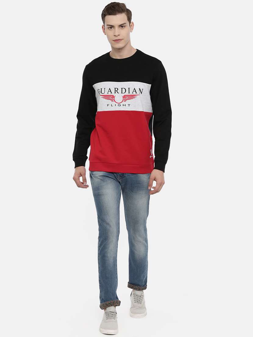 mens color block sweatshirt - 17347626 - Standard Image - 3