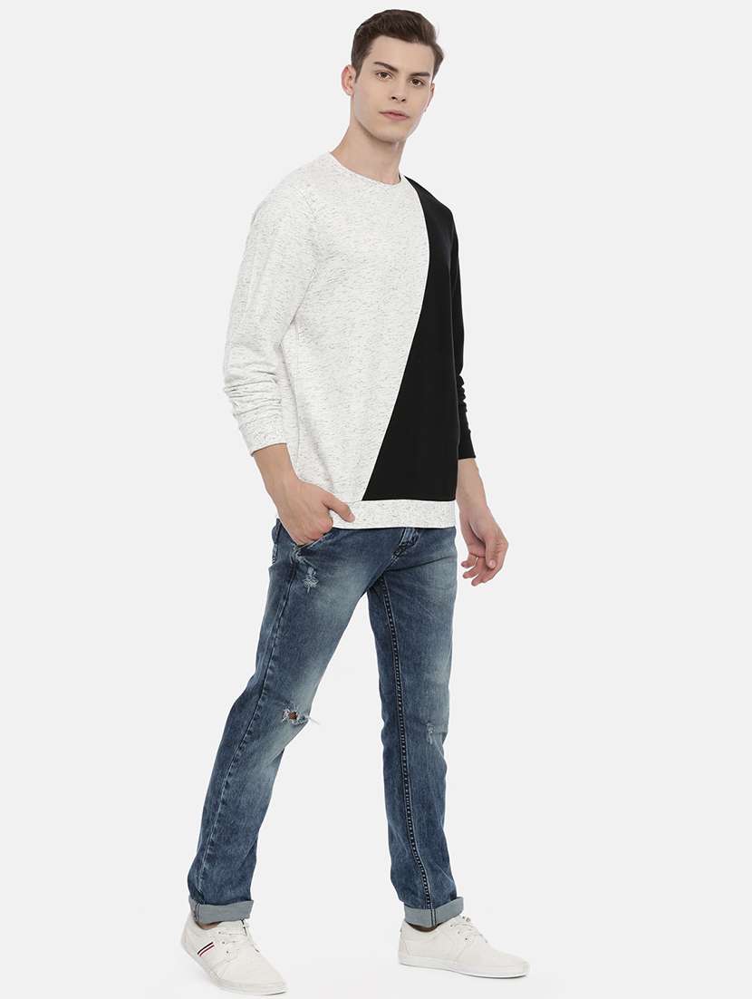 mens color block sweatshirt - 17347628 - Standard Image - 3