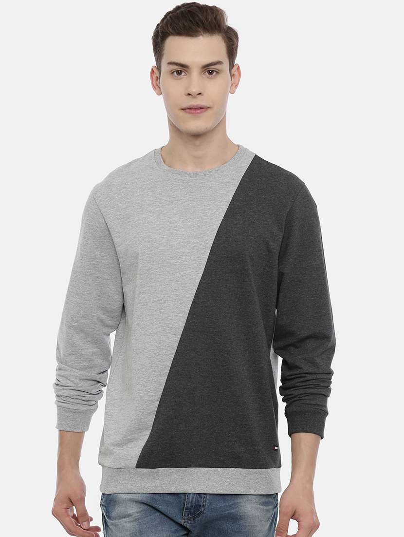 mens color block sweatshirt