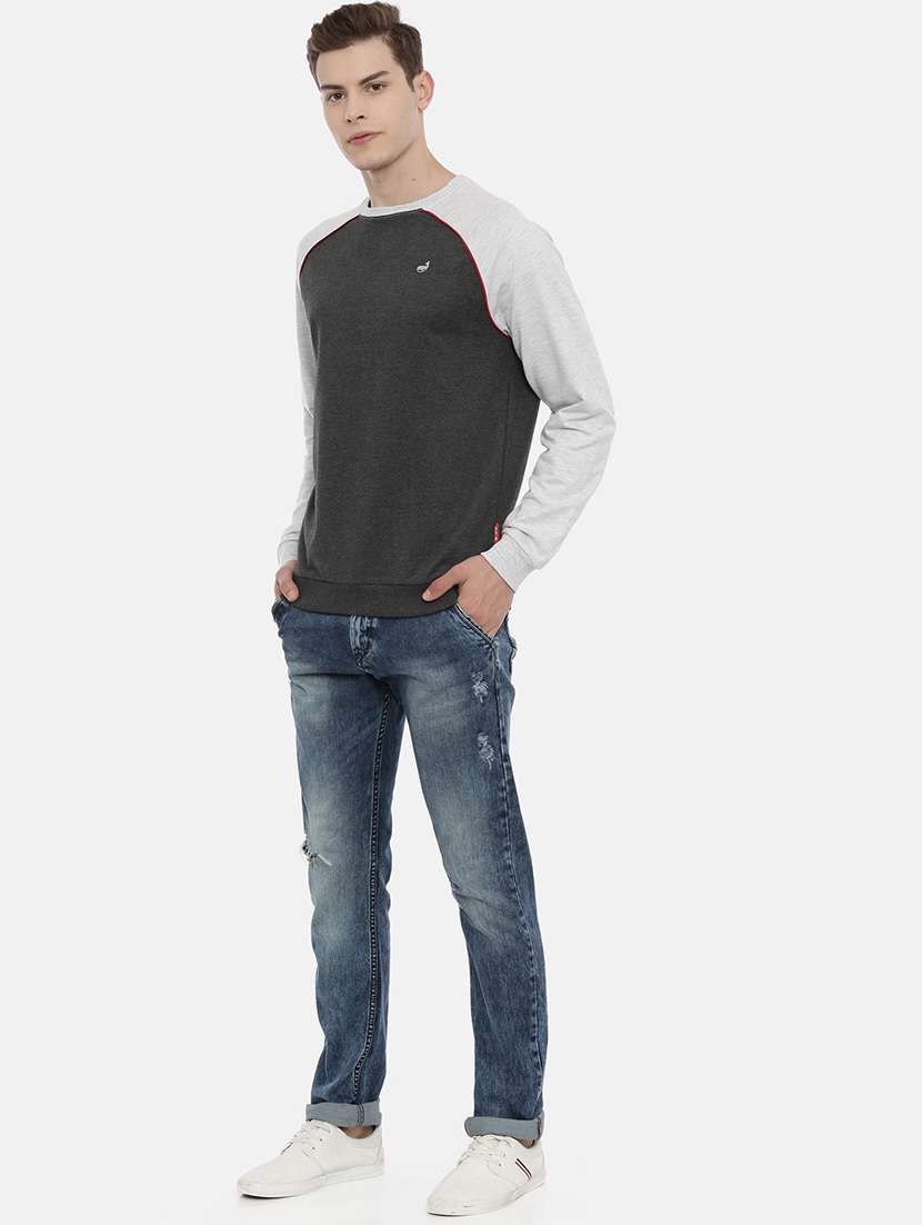 mens color block sweatshirt - 17347638 - Standard Image - 3