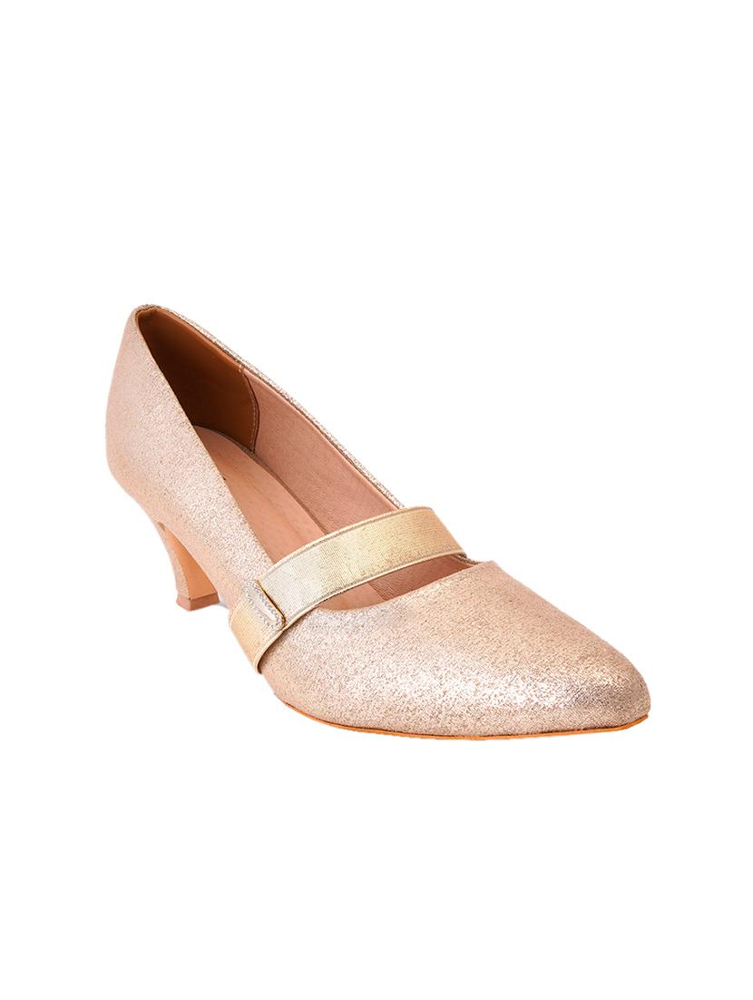 gold pu slip on pumps - 17347650 -  Zoom Image - 0