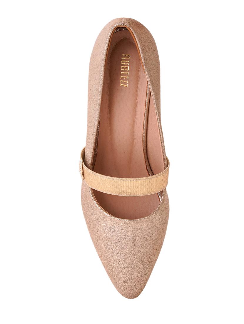 gold pu slip on pumps - 17347650 - Standard Image - 3
