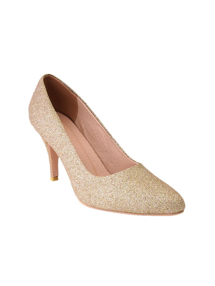 gold pu slip on pumps - 17347658 -  Zoom Image - 0