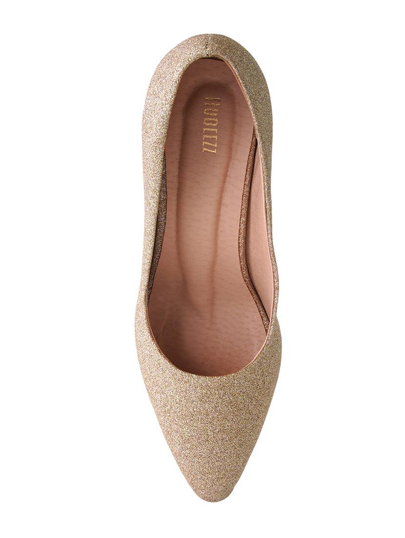 gold pu slip on pumps - 17347658 - Standard Image - 3